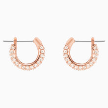Load image into Gallery viewer, STONE PIERCED EARRINGS, PINK, ROSE-GOLD TONE PLATED