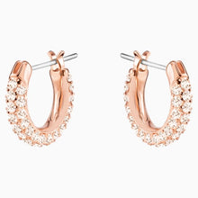 Load image into Gallery viewer, STONE PIERCED EARRINGS, PINK, ROSE-GOLD TONE PLATED