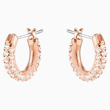Load image into Gallery viewer, STONE PIERCED EARRINGS, PINK, ROSE-GOLD TONE PLATED