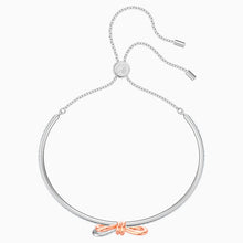 Load image into Gallery viewer, LIFELONG BOW BANGLE, WHITE, MIXED METAL FINISH