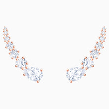 Load image into Gallery viewer, PENÉLOPE CRUZ MOONSUN PIERCED EARRINGS, WHITE, ROSE-GOLD TONE PLATED