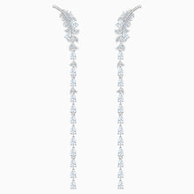 Load image into Gallery viewer, NICE PIERCED EARRINGS, WHITE, RHODIUM PLATED