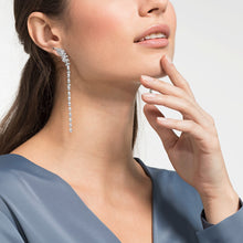 Load image into Gallery viewer, NICE PIERCED EARRINGS, WHITE, RHODIUM PLATED