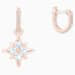 Load image into Gallery viewer, SWAROVSKI SYMBOLIC STAR HOOP PIERCED EARRINGS, WHITE, ROSE-GOLD TONE PLATED
