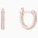 Load image into Gallery viewer, SWAROVSKI SYMBOLIC STAR HOOP PIERCED EARRINGS, WHITE, ROSE-GOLD TONE PLATED