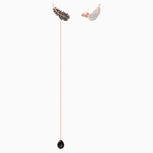 Load image into Gallery viewer, NAUGHTY PIERCED EARRINGS, BLACK, ROSE-GOLD TONE PLATED