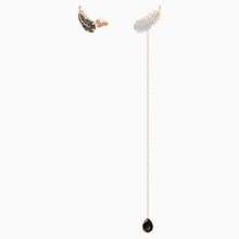 Load image into Gallery viewer, NAUGHTY PIERCED EARRINGS, BLACK, ROSE-GOLD TONE PLATED