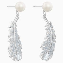 Load image into Gallery viewer, NICE PIERCED EARRINGS, WHITE, RHODIUM PLATED