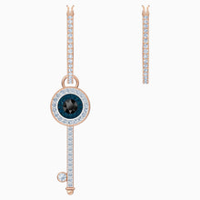Load image into Gallery viewer, SWAROVSKI SYMBOLIC HOOP PIERCED EARRINGS, MULTI-COLORED, ROSE-GOLD TONE PLATED