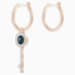 Load image into Gallery viewer, SWAROVSKI SYMBOLIC HOOP PIERCED EARRINGS, MULTI-COLORED, ROSE-GOLD TONE PLATED