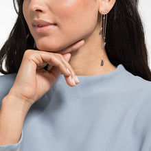 Load image into Gallery viewer, NAUGHTY CHANDELIER PIERCED EARRINGS, BLACK, ROSE-GOLD TONE PLATED