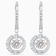 Load image into Gallery viewer, SWAROVSKI SPARKLING DANCE PIERCED EARRINGS, WHITE, RHODIUM PLATED