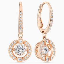Load image into Gallery viewer, SWAROVSKI SPARKLING DANCE PIERCED EARRINGS, WHITE, ROSE-GOLD TONE PLATED
