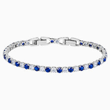 Load image into Gallery viewer, TENNIS DELUXE BRACELET, LIGHT BLUE, RHODIUM PLATED