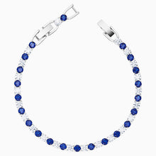 Load image into Gallery viewer, TENNIS DELUXE BRACELET, LIGHT BLUE, RHODIUM PLATED