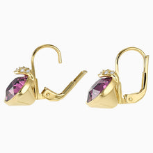 Load image into Gallery viewer, BELLA V PIERCED EARRINGS, PURPLE, GOLD-TONE PLATED