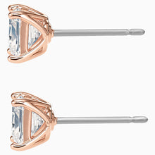 Load image into Gallery viewer, ATTRACT PIERCED EARRINGS, WHITE, ROSE-GOLD TONE PLATED
