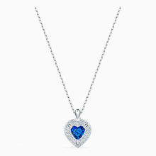 Load image into Gallery viewer, ONE PENDANT, BLUE, RHODIUM PLATED