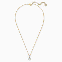 Load image into Gallery viewer, SOLITAIRE PENDANT, WHITE, GOLD-TONE PLATED
