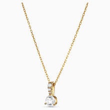 Load image into Gallery viewer, SOLITAIRE PENDANT, WHITE, GOLD-TONE PLATED