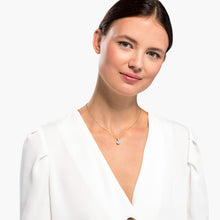 Load image into Gallery viewer, SOLITAIRE PENDANT, WHITE, GOLD-TONE PLATED
