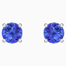 Load image into Gallery viewer, ATTRACT STUD PIERCED EARRINGS, BLUE, RHODIUM PLATED