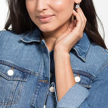 Load image into Gallery viewer, SWAROVSKI ICONIC SWAN PIERCED EARRINGS, MULTI-COLORED, RHODIUM PLATED