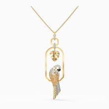 Load image into Gallery viewer, TROPICAL PARROT NECKLACE, LIGHT MULTI-COLORED, GOLD-TONE PLATED