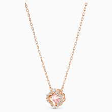 Load image into Gallery viewer, SWAROVSKI SPARKLING DANCE NECKLACE, PINK, ROSE-GOLD TONE PLATED