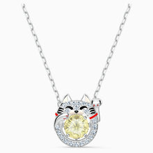 Load image into Gallery viewer, SWAROVSKI SPARKLING DANCE CAT NECKLACE, LIGHT MULTI-COLORED, RHODIUM PLATED