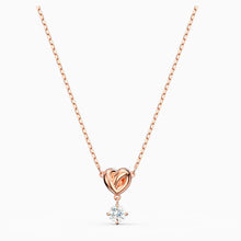 Load image into Gallery viewer, LIFELONG HEART PENDANT, WHITE, ROSE-GOLD TONE PLATED