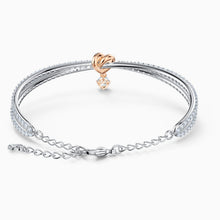 Load image into Gallery viewer, LIFELONG HEART BANGLE, WHITE, MIXED METAL FINISH