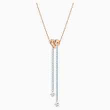 Load image into Gallery viewer, LIFELONG HEART Y NECKLACE, WHITE, MIXED METAL FINISH