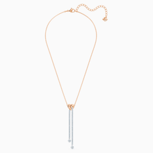 Load image into Gallery viewer, LIFELONG HEART Y NECKLACE, WHITE, MIXED METAL FINISH