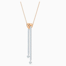 Load image into Gallery viewer, LIFELONG HEART Y NECKLACE, WHITE, MIXED METAL FINISH