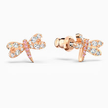 Load image into Gallery viewer, ETERNAL FLOWER DRAGONFLY SET, PINK, ROSE-GOLD TONE PLATED