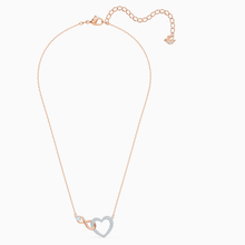Load image into Gallery viewer, SWAROVSKI INFINITY HEART NECKLACE, WHITE, MIXED METAL FINISH