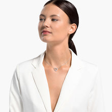 Load image into Gallery viewer, SWAROVSKI INFINITY DOUBLE HEART NECKLACE, WHITE, MIXED METAL FINISH