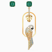 Load image into Gallery viewer, TROPICAL PARROT PIERCED EARRINGS, LIGHT MULTI-COLORED, GOLD-TONE PLATED