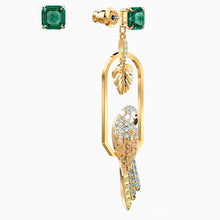 Load image into Gallery viewer, TROPICAL PARROT PIERCED EARRINGS, LIGHT MULTI-COLORED, GOLD-TONE PLATED
