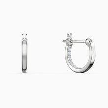 Load image into Gallery viewer, SWAROVSKI INFINITY PIERCED EARRINGS, WHITE, RHODIUM PLATED