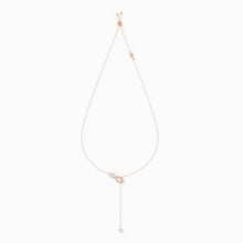 Load image into Gallery viewer, SWAROVSKI INFINITY Y NECKLACE, WHITE, ROSE-GOLD TONE PLATED