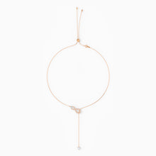 Load image into Gallery viewer, SWAROVSKI INFINITY Y NECKLACE, WHITE, ROSE-GOLD TONE PLATED