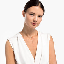 Load image into Gallery viewer, SWAROVSKI INFINITY Y NECKLACE, WHITE, ROSE-GOLD TONE PLATED