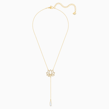 Load image into Gallery viewer, SWAROVSKI SYMBOLIC LOTUS NECKLACE, WHITE, GOLD-TONE PLATED