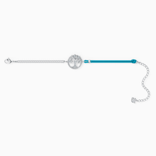Load image into Gallery viewer, SWAROVSKI SYMBOLIC TREE OF LIFE BRACELET, BLUE, RHODIUM PLATED