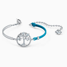 Load image into Gallery viewer, SWAROVSKI SYMBOLIC TREE OF LIFE BRACELET, BLUE, RHODIUM PLATED