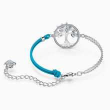 Load image into Gallery viewer, SWAROVSKI SYMBOLIC TREE OF LIFE BRACELET, BLUE, RHODIUM PLATED