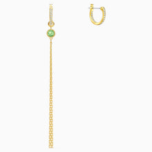 Load image into Gallery viewer, SWAROVSKI SYMBOLIC LOTUS PIERCED EARRINGS, GREEN, GOLD-TONE PLATED