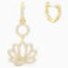 Load image into Gallery viewer, SWAROVSKI SYMBOLIC LOTUS PIERCED EARRINGS, GREEN, GOLD-TONE PLATED
